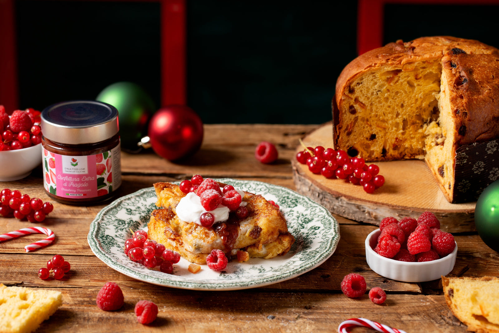 Panettone FRENCH TOAST with Strawberry Preserves