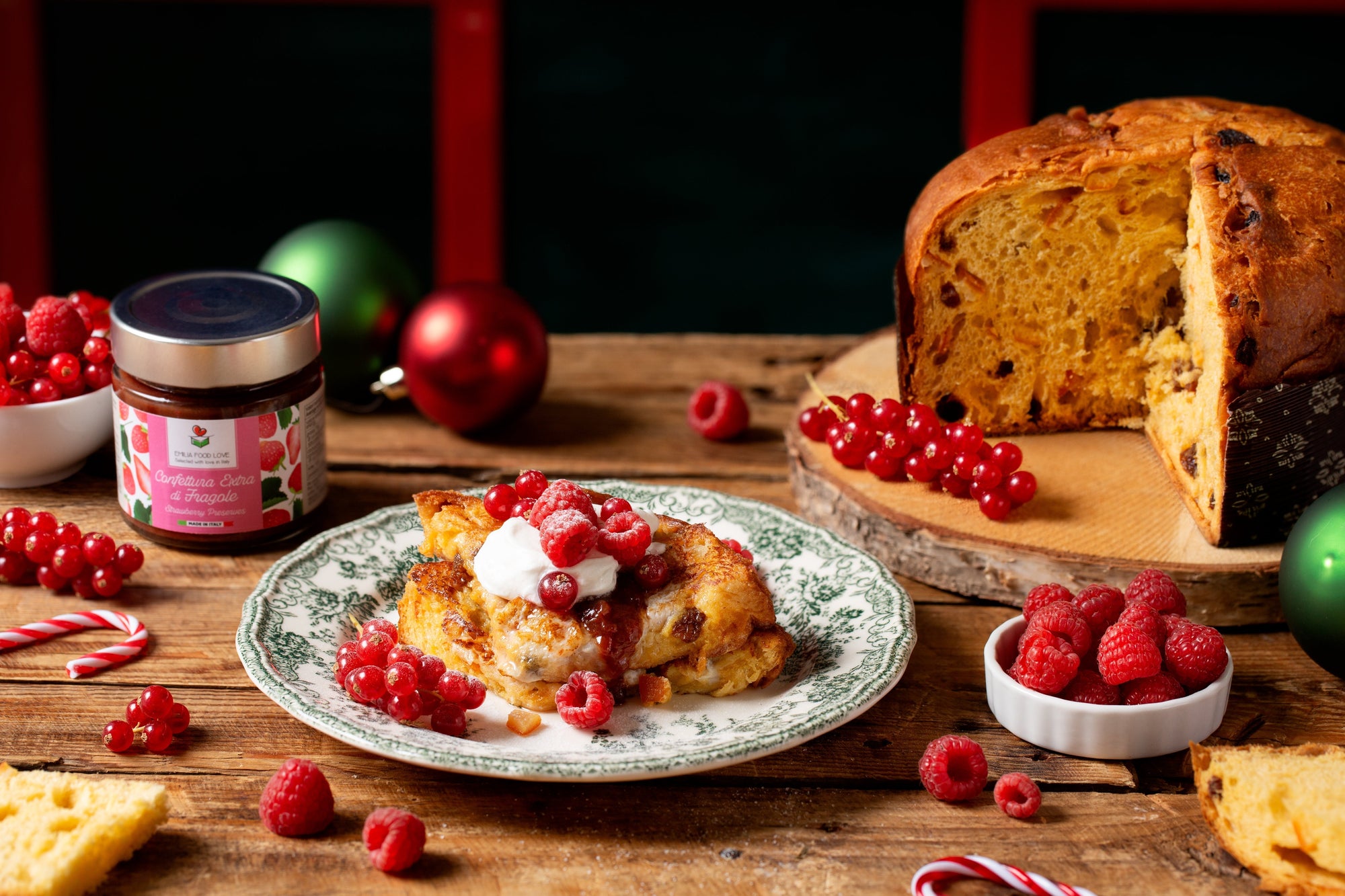 Panettone FRENCH TOAST with Strawberry Preserves