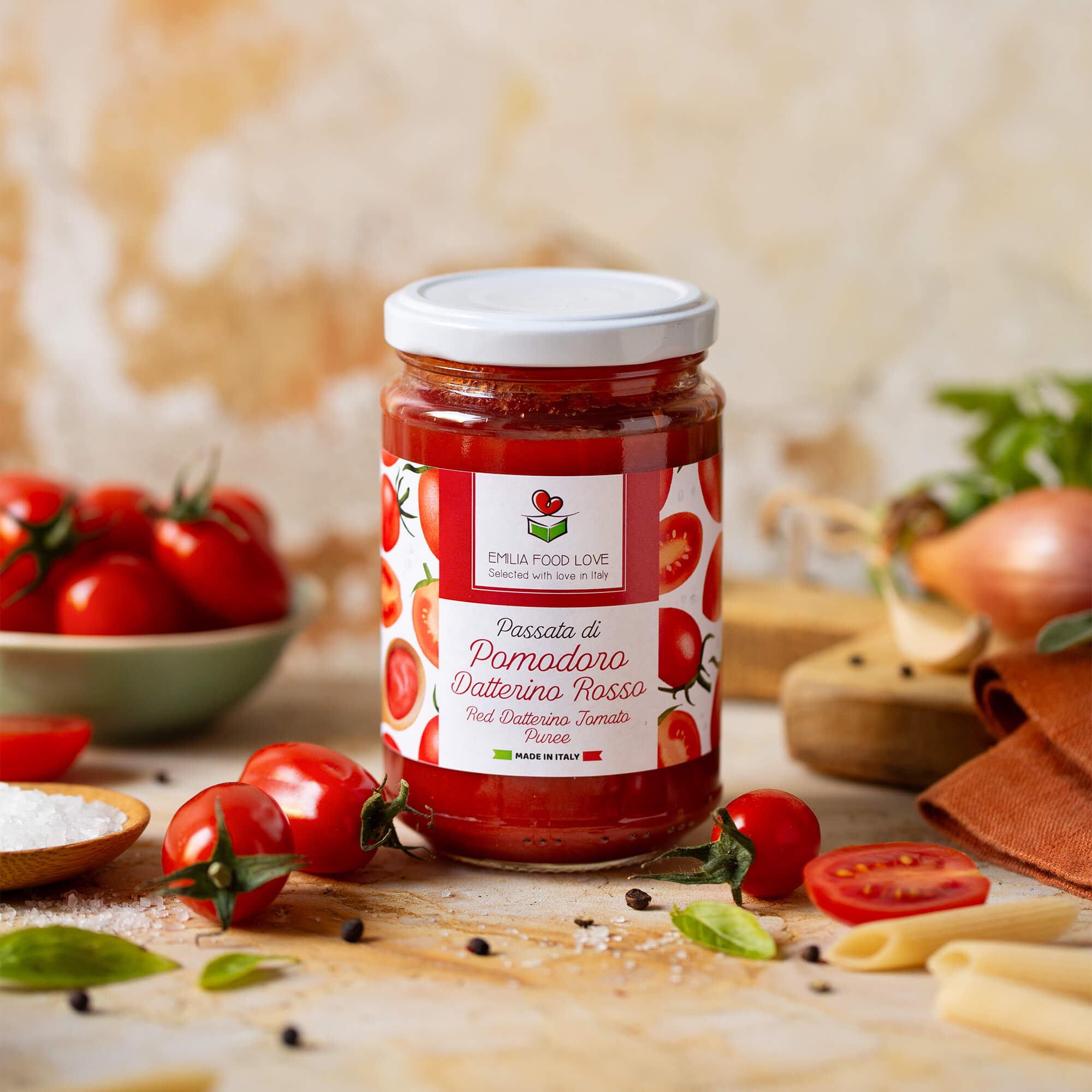 Datterino Tomato Puree Trio | Red, Yellow & Cherry | EMILIA FOOD