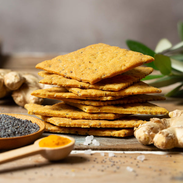 Turmeric crackers with poppy seeds Emilia Bakery Emilia Food Love EMILIA FOOD LOVE USA